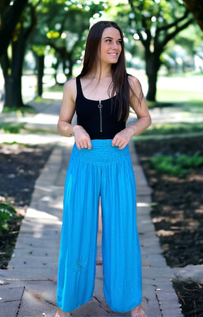 Zara Shirred Pants - Length 7/8ths