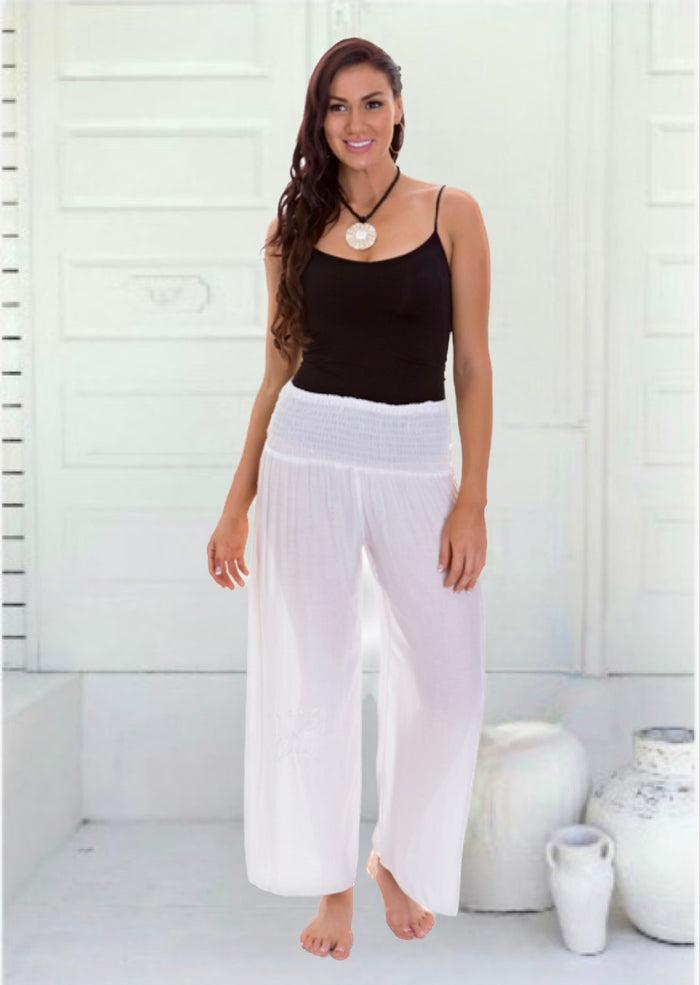Zara Shirred Pants - Length 7/8ths