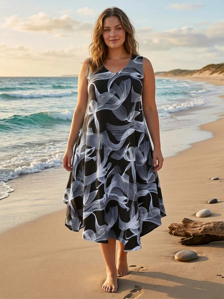 Katrina Dress - Swirl Print