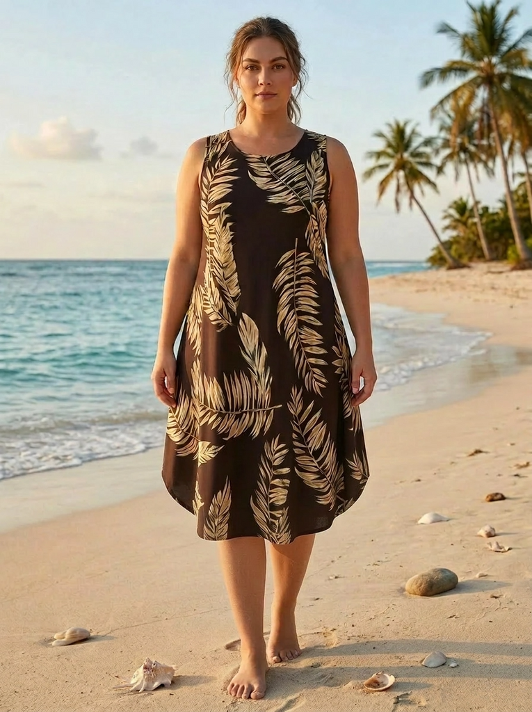 Katrina Dress - Feather Print