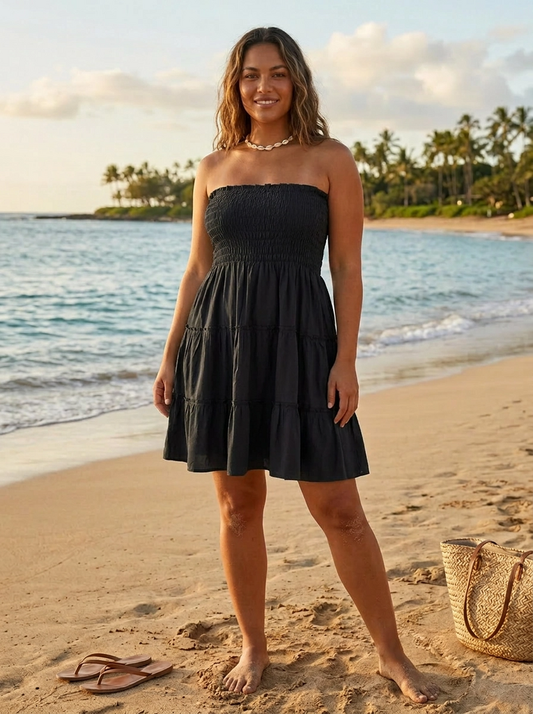 Madisyn Strapless Dress - Kelly Print