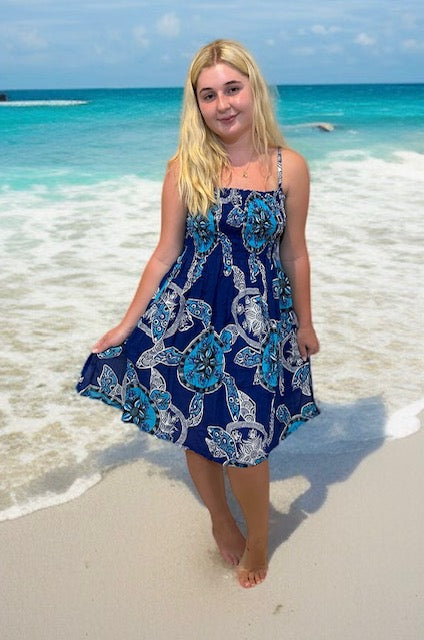 Shirred Dress - Biddi Print