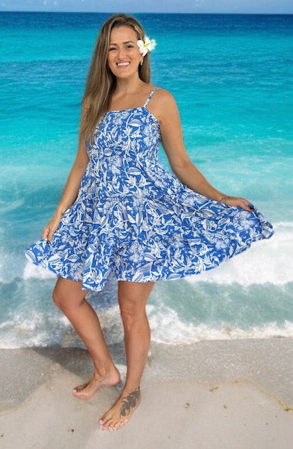 Madisyn Strap Shirred Dress - Dalton Print