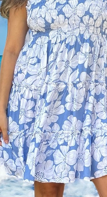 Madisyn Strap Shirred Dress - Magnolia Print