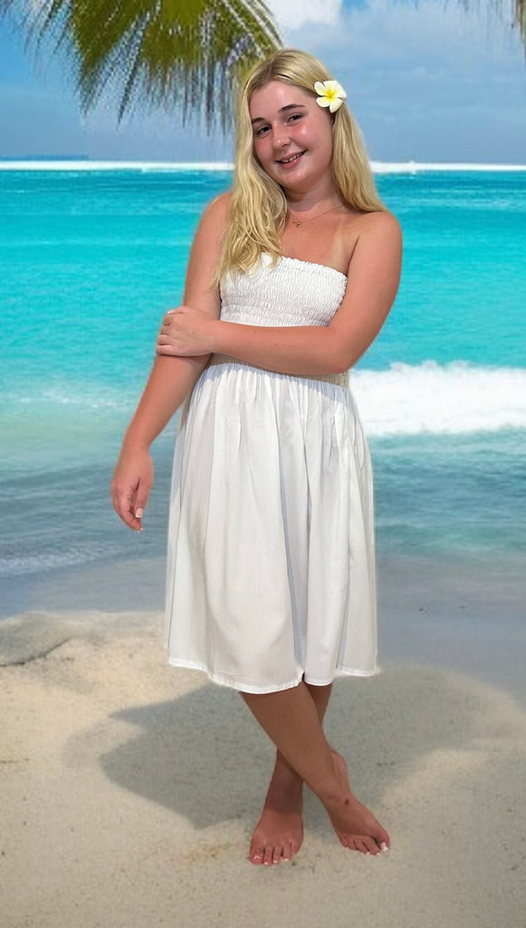 Shirred Dress Strapless - Kelly Print