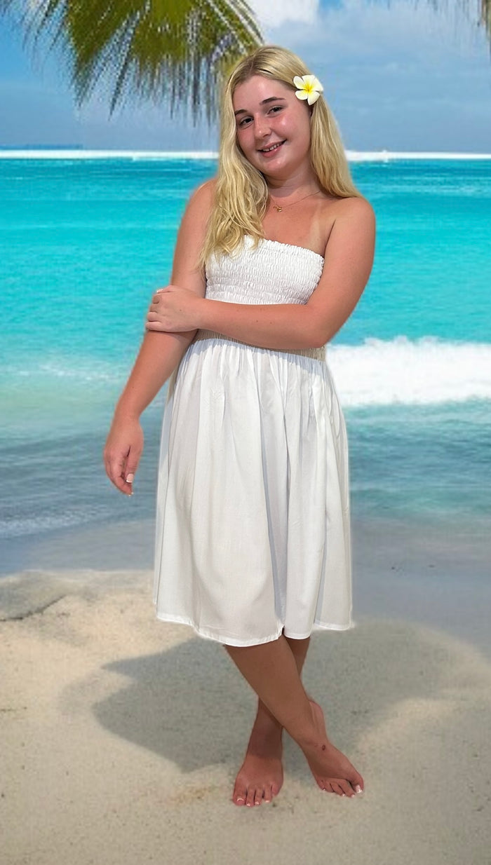 Shirred Dress Strapless - Kelly Print