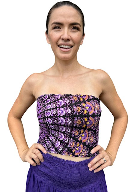 Shirring Top - Mandala Print