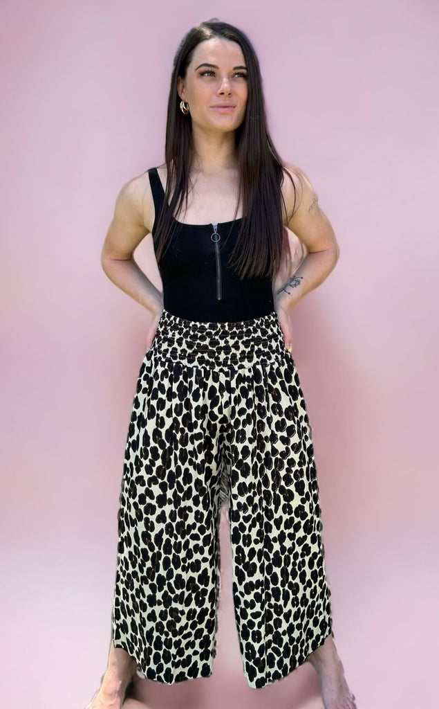 Zara Animal Shirred Pants