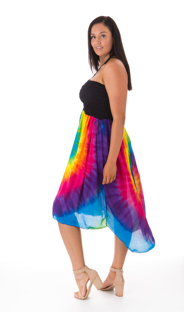 Shirred Rainbow Dress